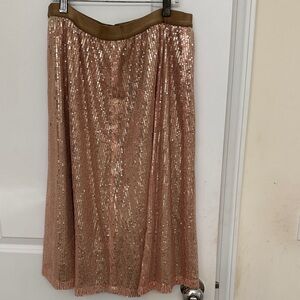 Elegant Sequin A-Line Skirt in Pink